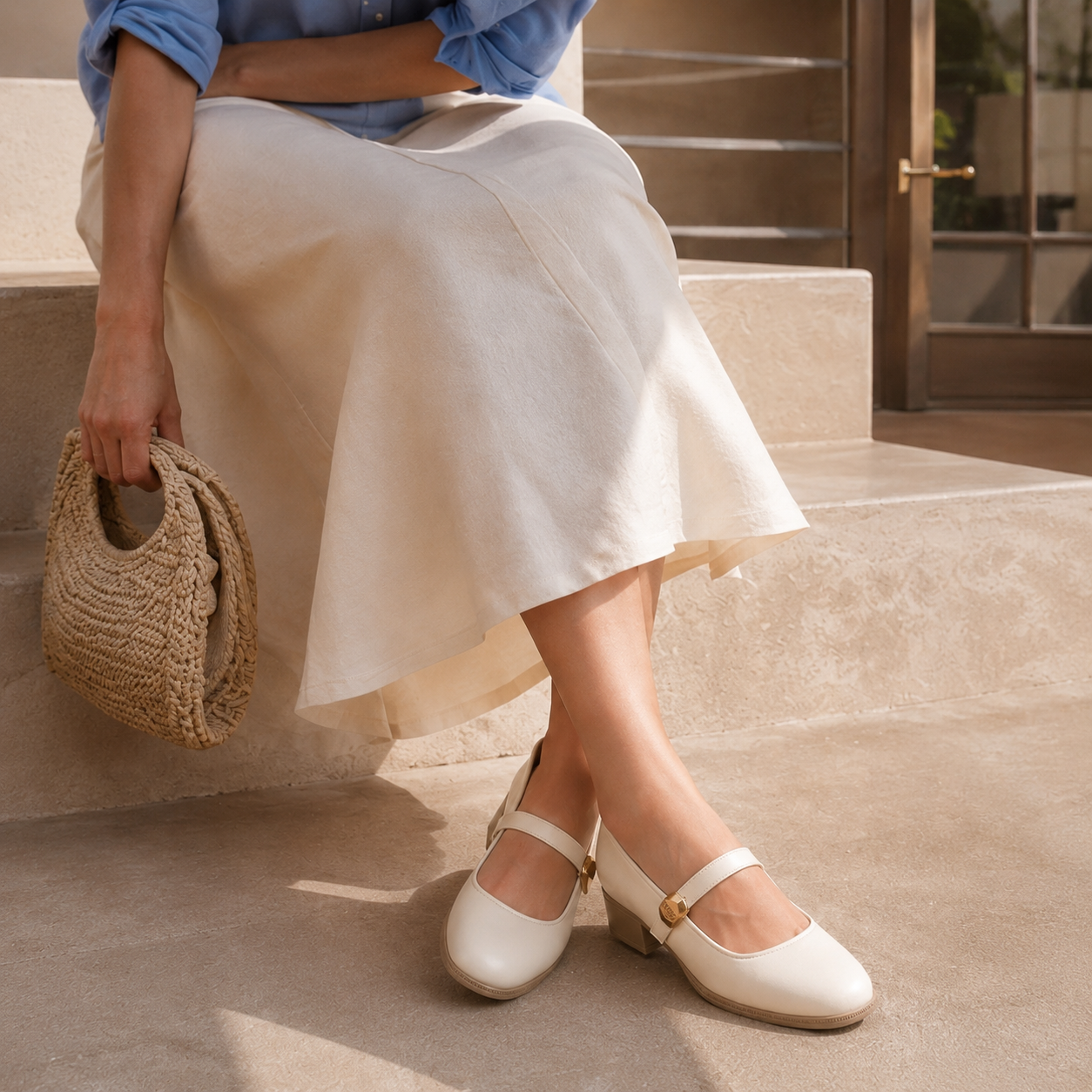 Menzy Beige Loafers - Worn Shot