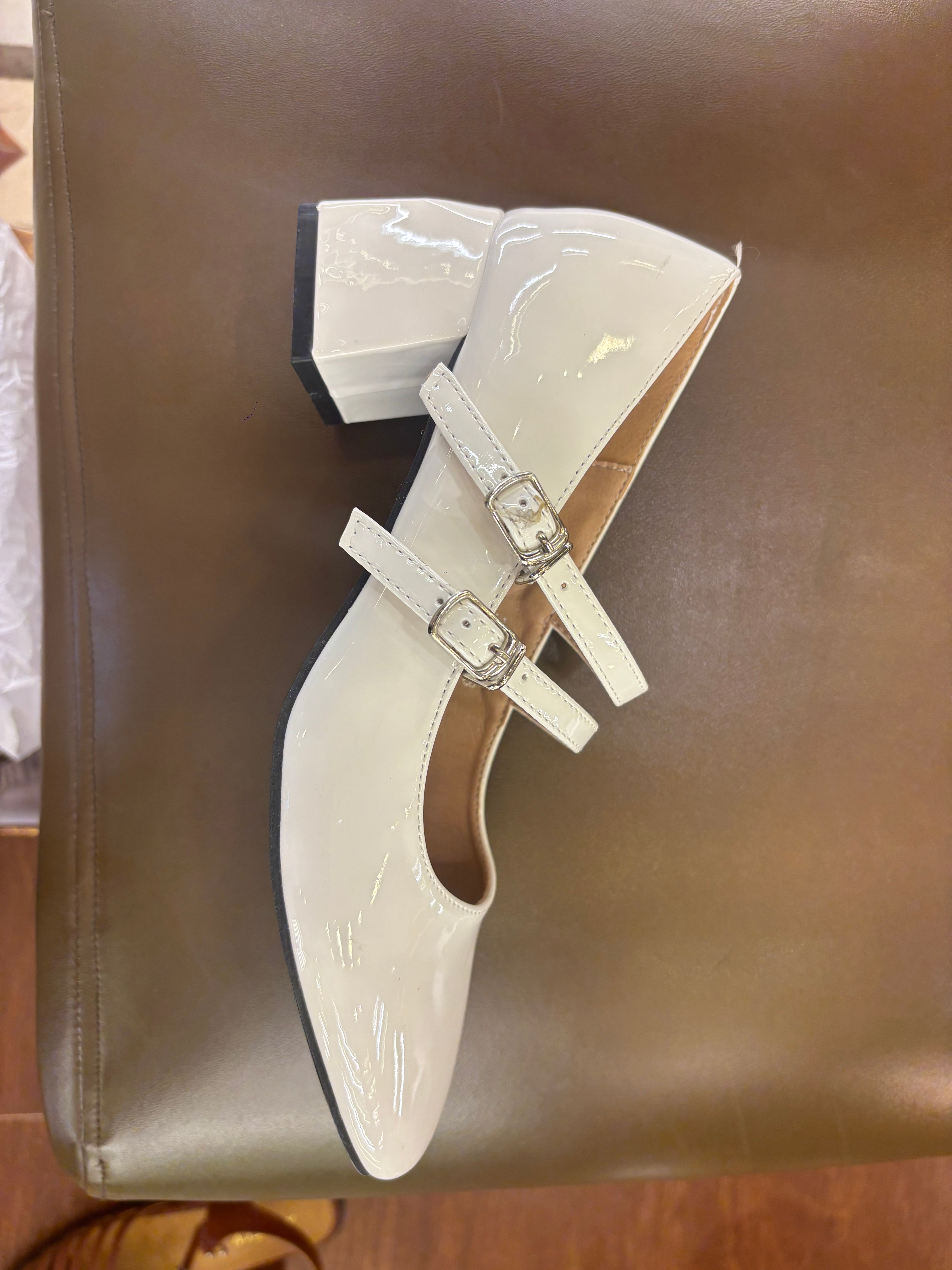 Beryl Patent Mary Jane Block Heel Strap Shoe - The Heels India