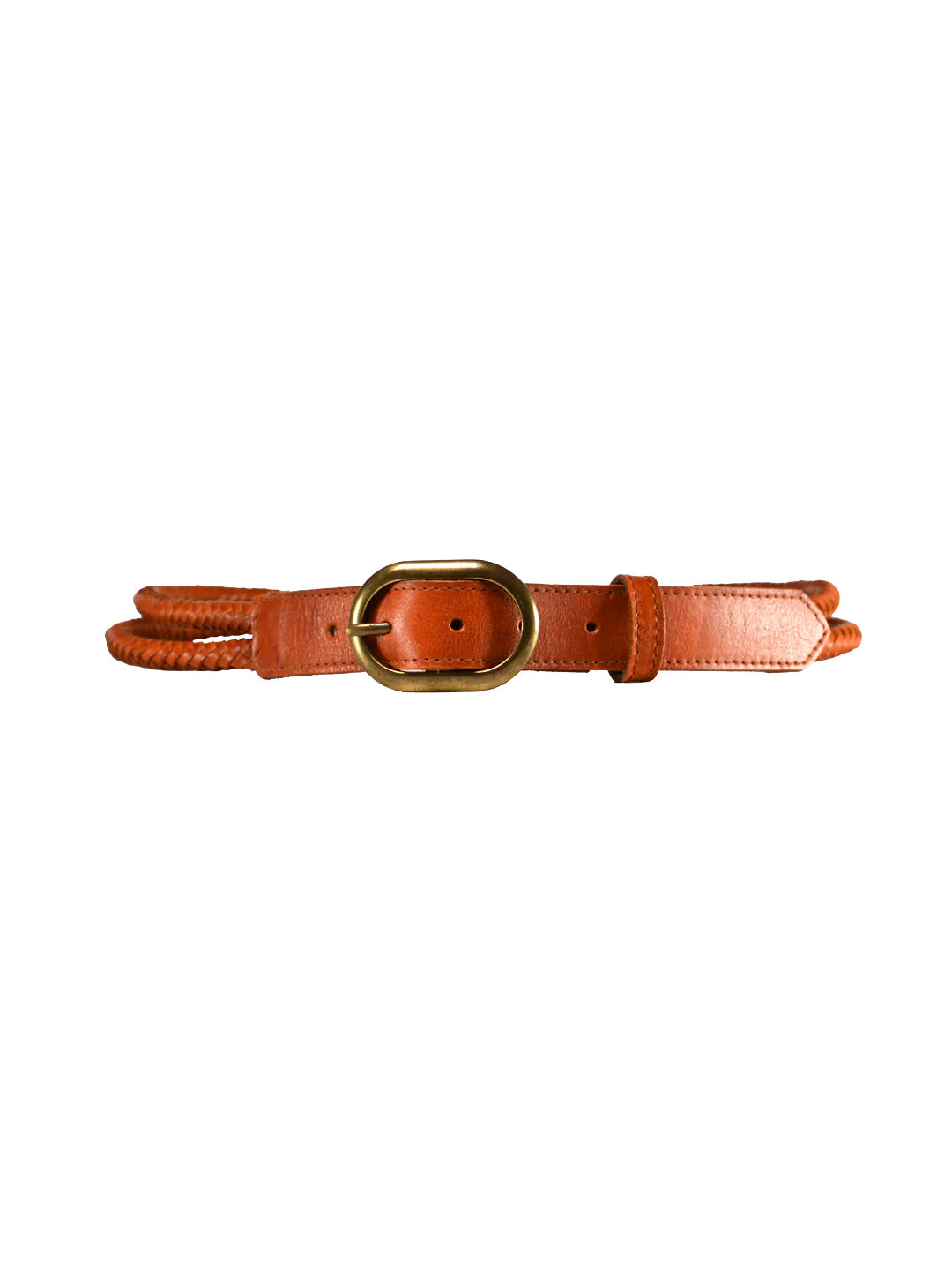 Tan Rope Belt in Leather