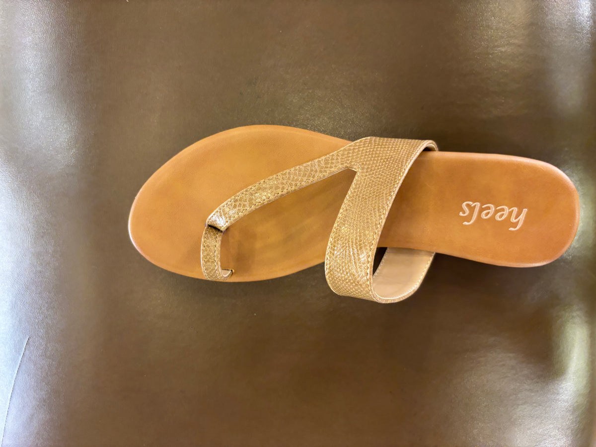 Bonita 3.0 Cushioned Comfort Thumb Slippers in Chikoo - The Heels India