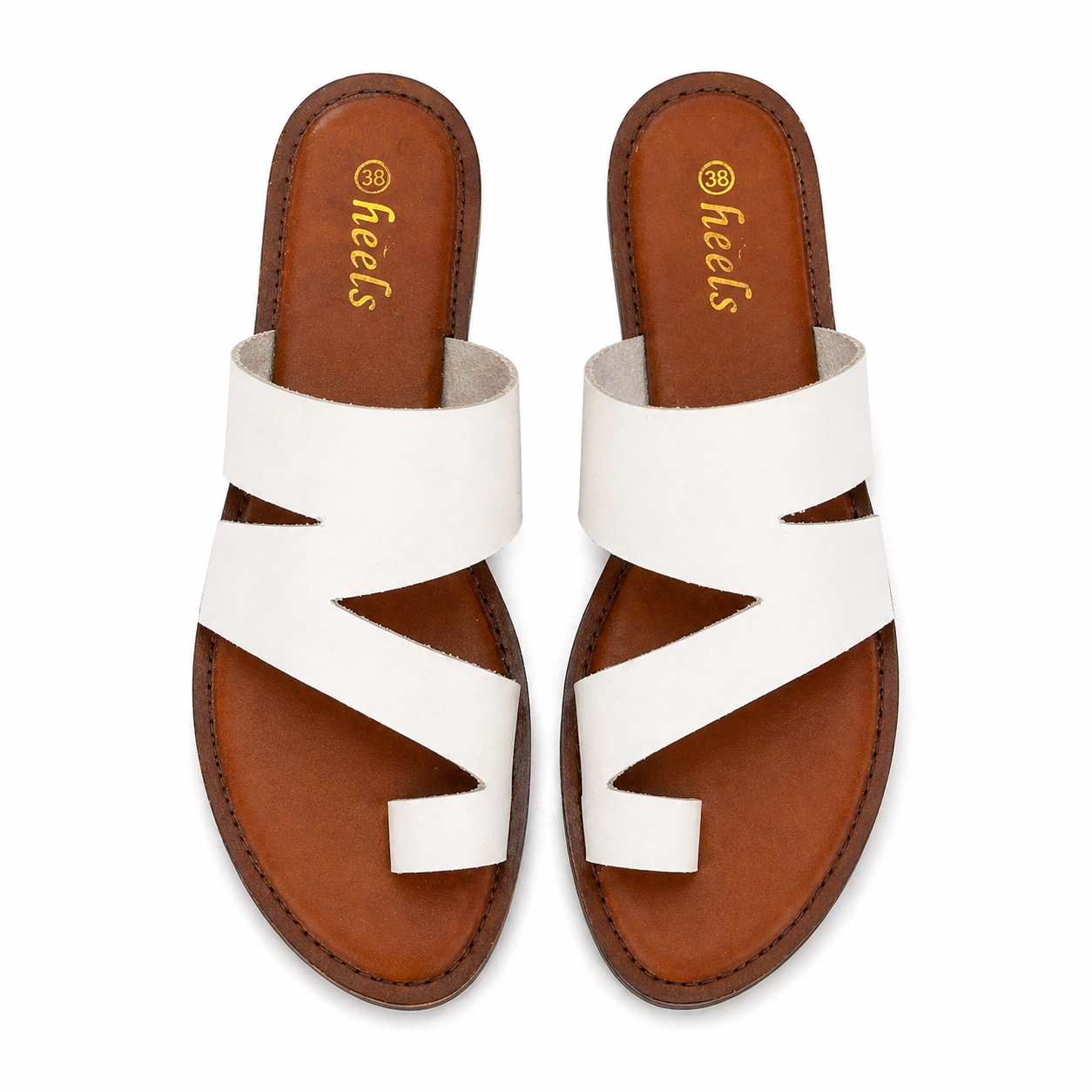 Melanie Leather Thumb Strap Flat Siders