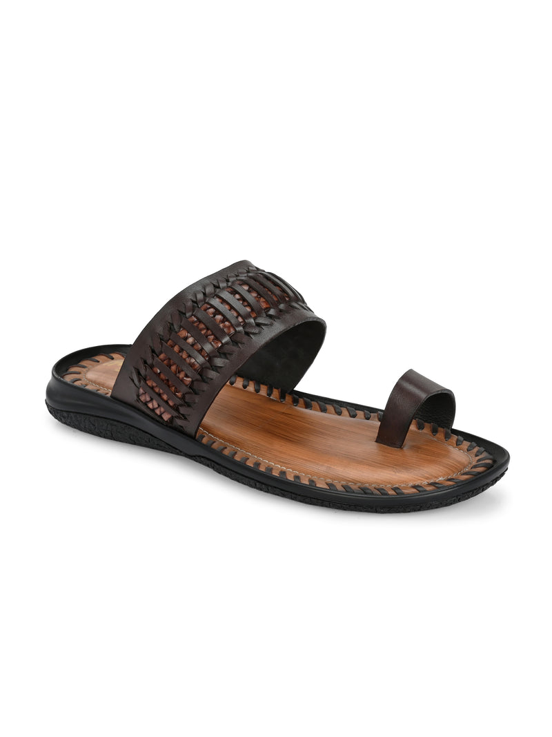 Solano Brown Leather Slippers HT