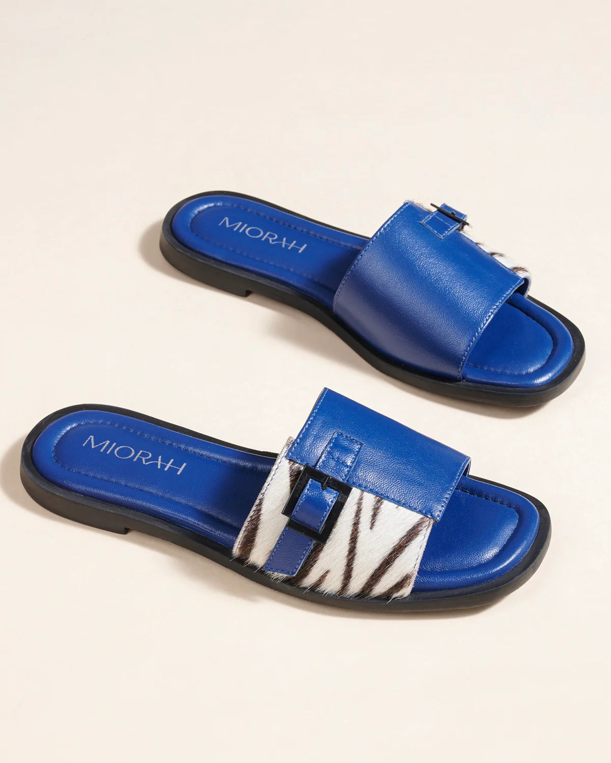 MIA Premium Leather Cushioned Flat Summer Buckled Sliders - The Heels India