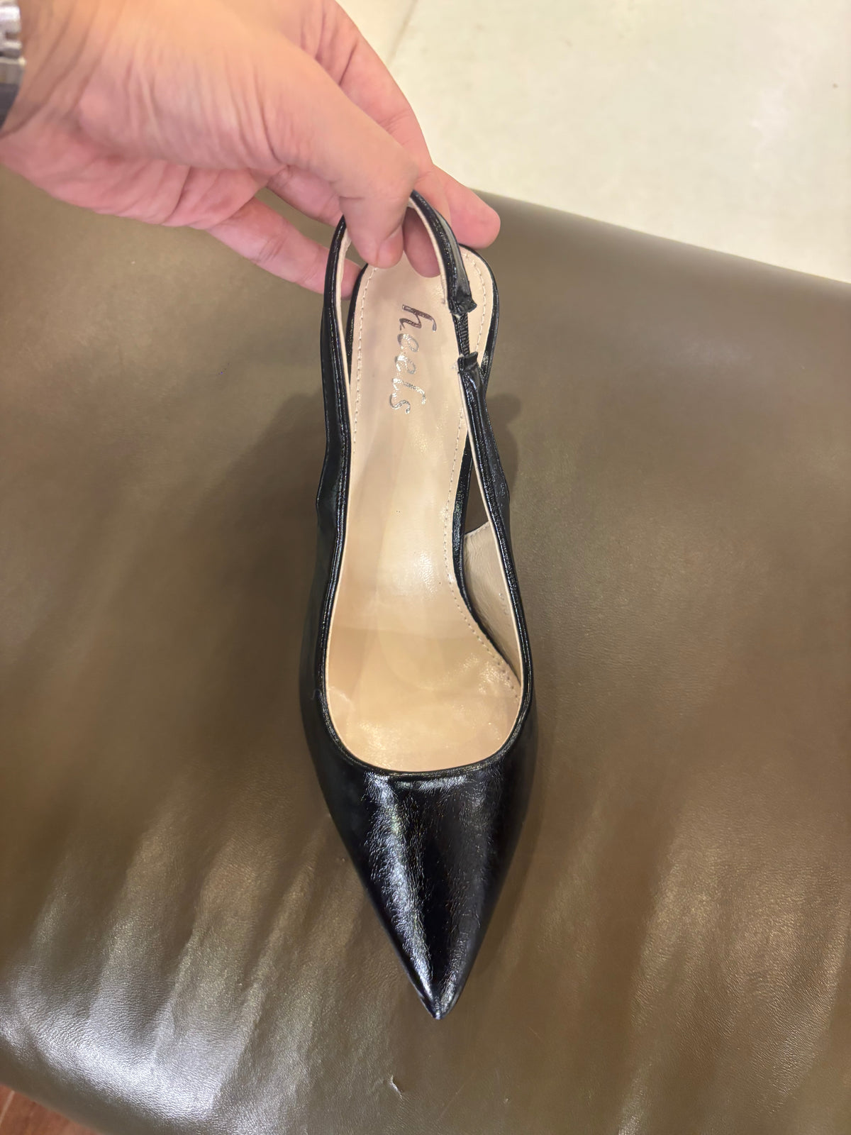 Zara Classic Sling Back Kitten Heel Pumps in Black - The Heels India