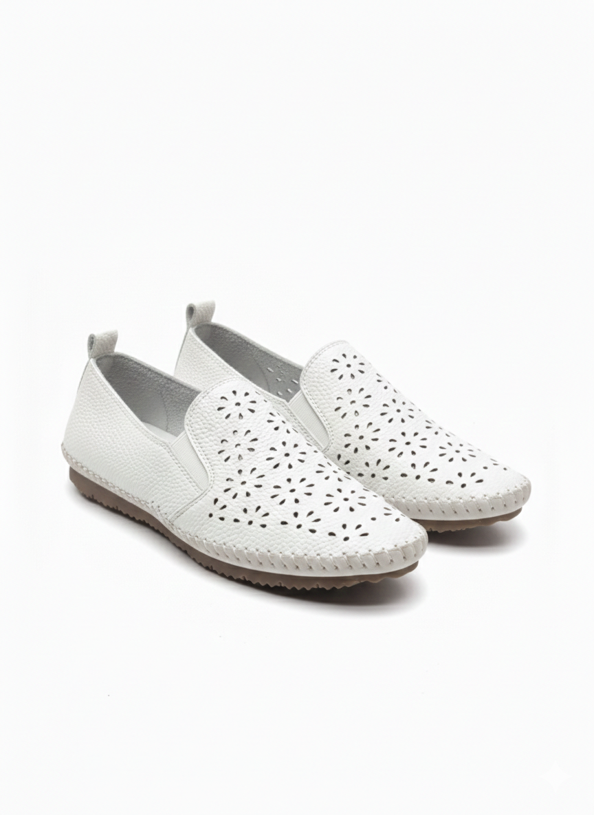 Marbella Summer Perforated Cushioned Espadrille Loafers - The Heels India