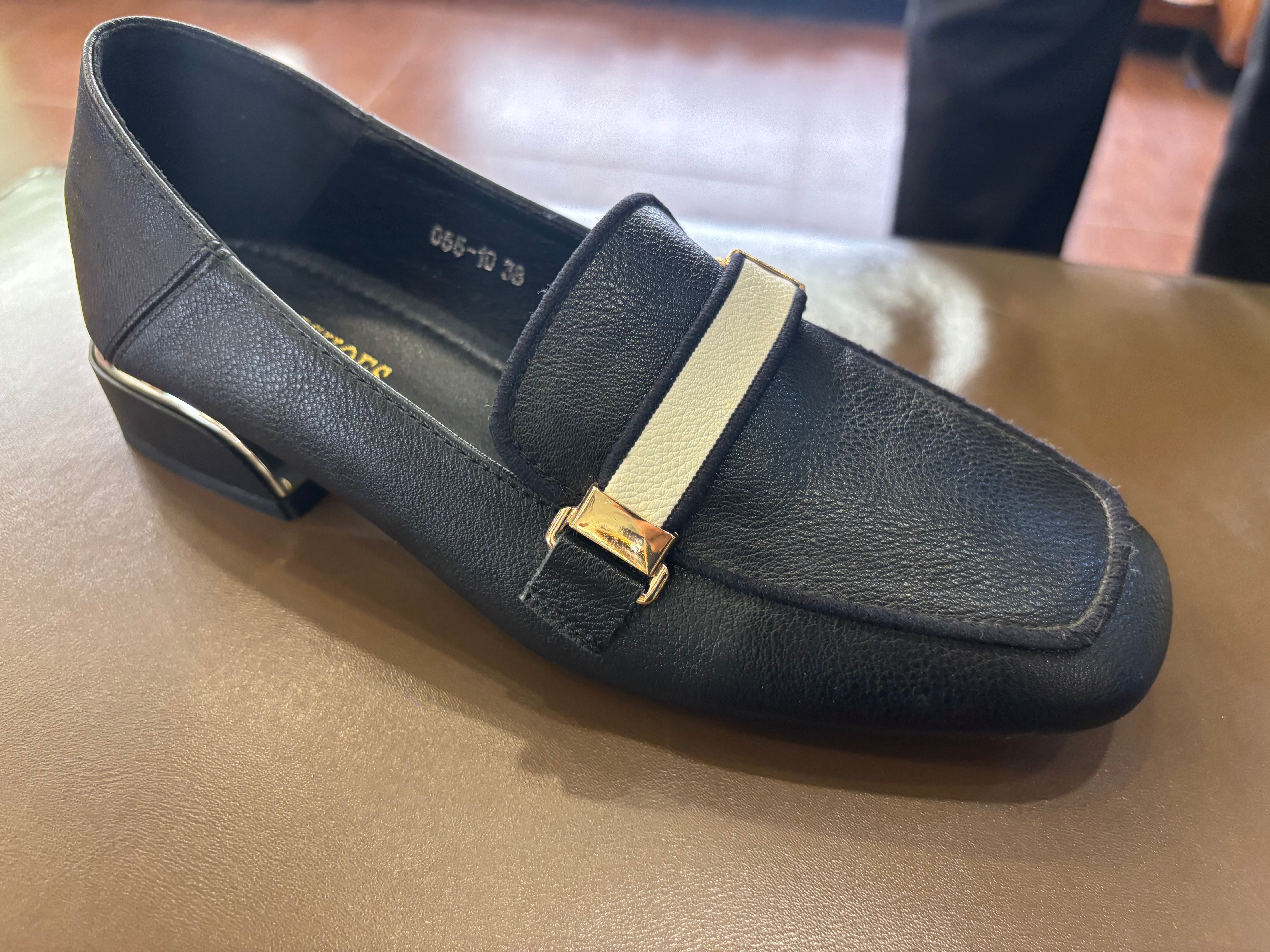 Melrose Premium Strap Block Heel Loafers