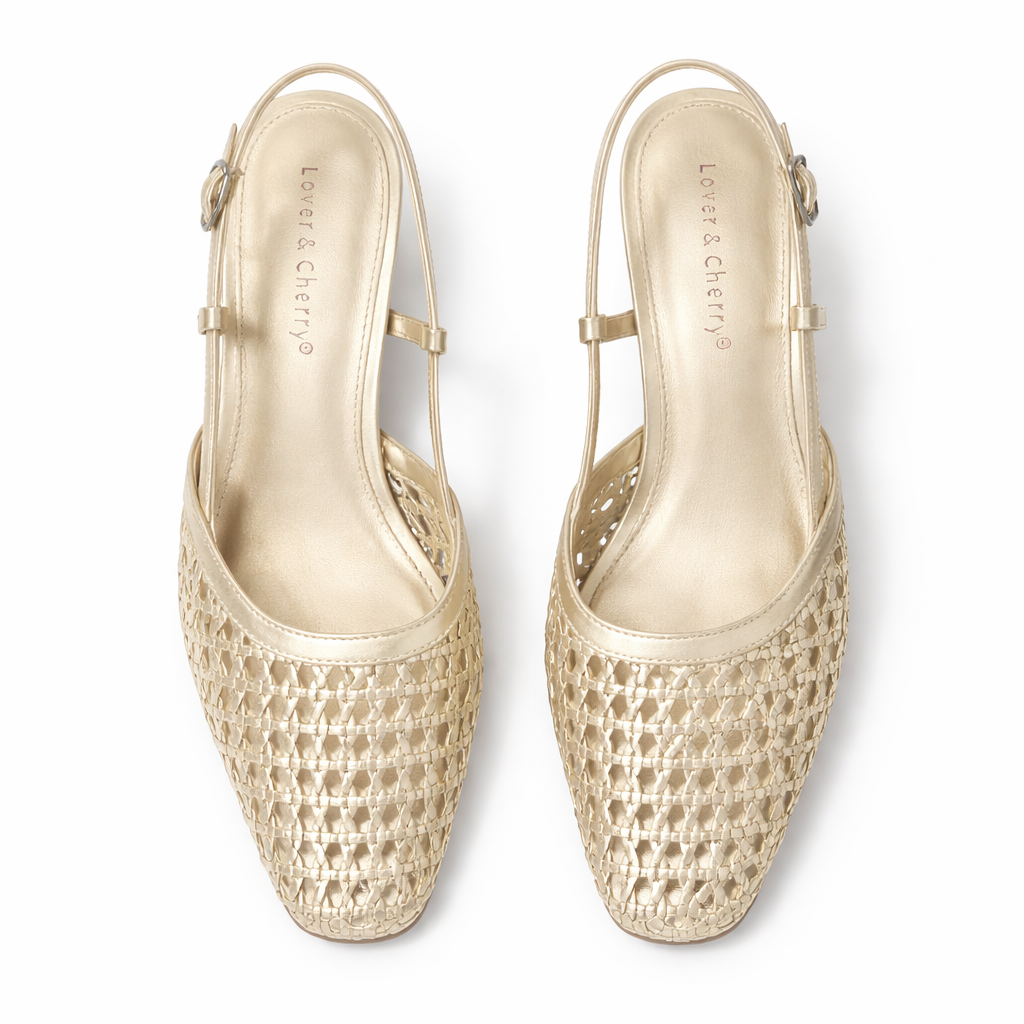 Izumi Premium Mesh Mid Heel Slingback Heels