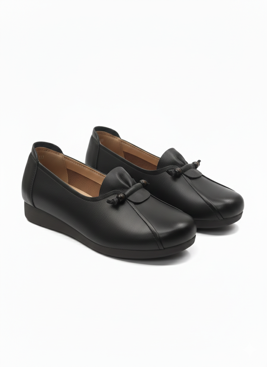 Trisha Premium Leather Cushioned Quilt Loafers