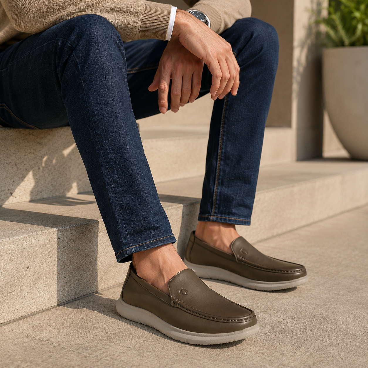 Neil Zero Gravity Lightweight Leather Slip On Sneakers - The Heels India