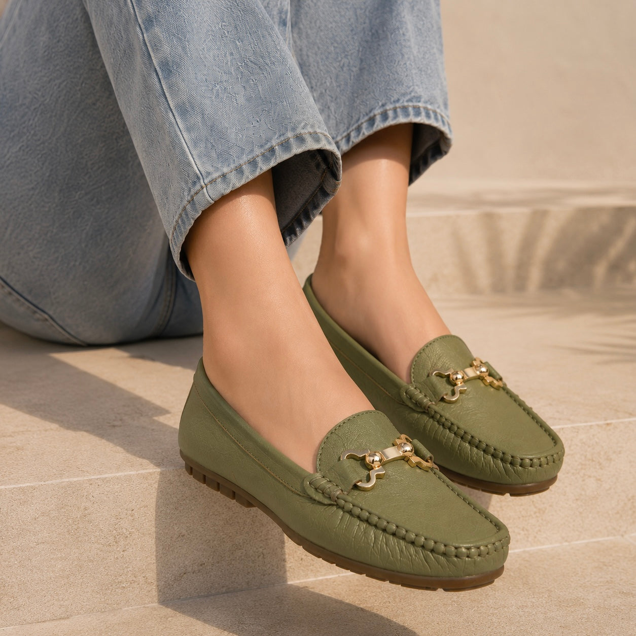 Lexi Cushioned Leather Loafers - The Heels India