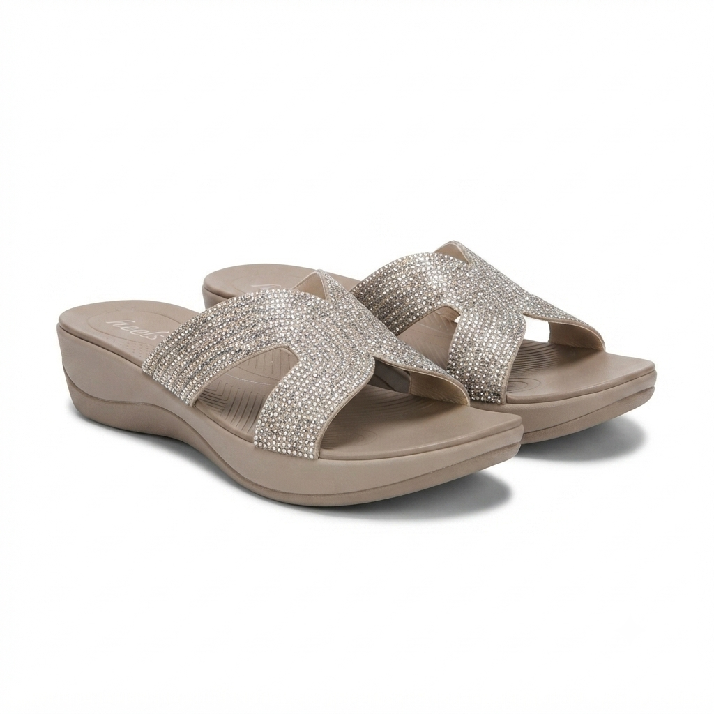 Dakota Cushioned Bling Slippers