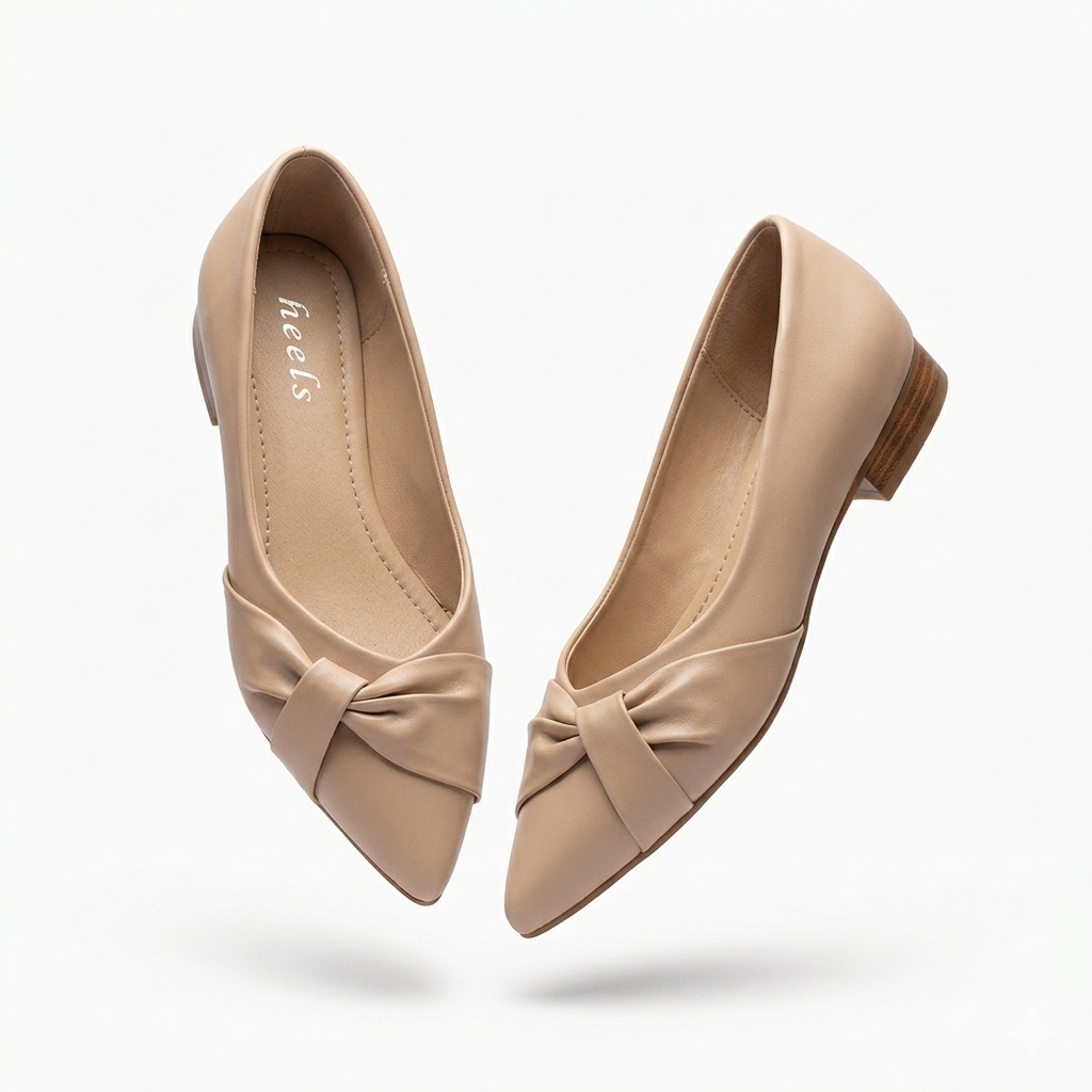 Amelie Swirl Pointed Mid Heel Ballerinas