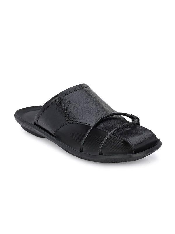 Bravur Black Leather Sliders HT