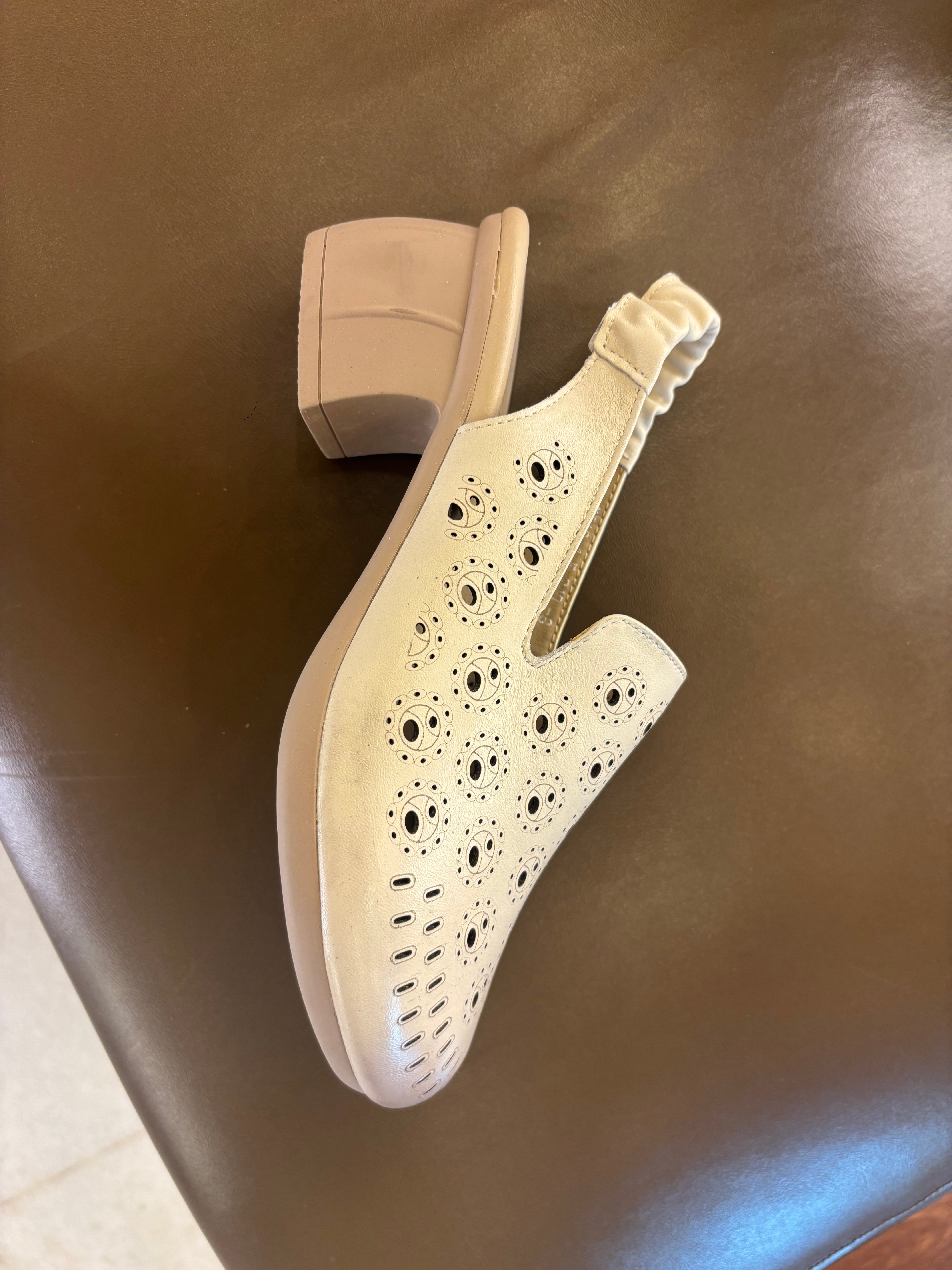 Sakina 2.0 Premium Leather Perforated Slingback Summer Sandals