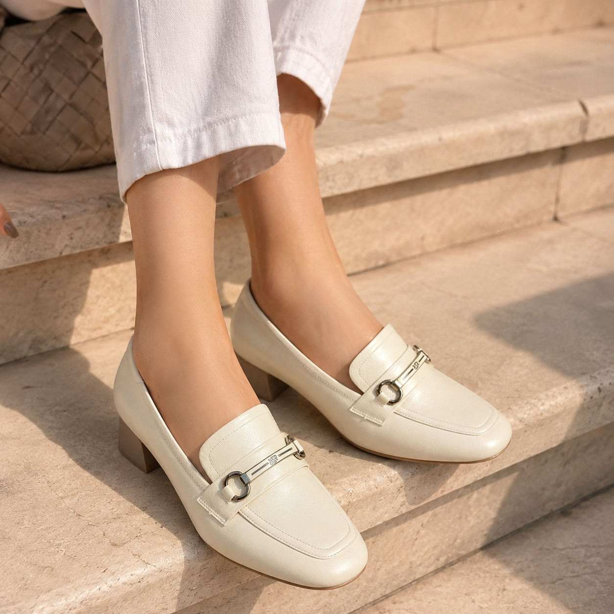 Melissa Premium Leather Block Heel Loafers