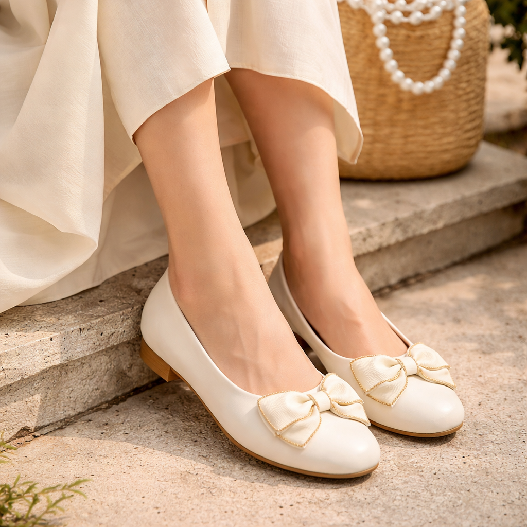 Belinda Bow Flat Ballerinas - The Heels India