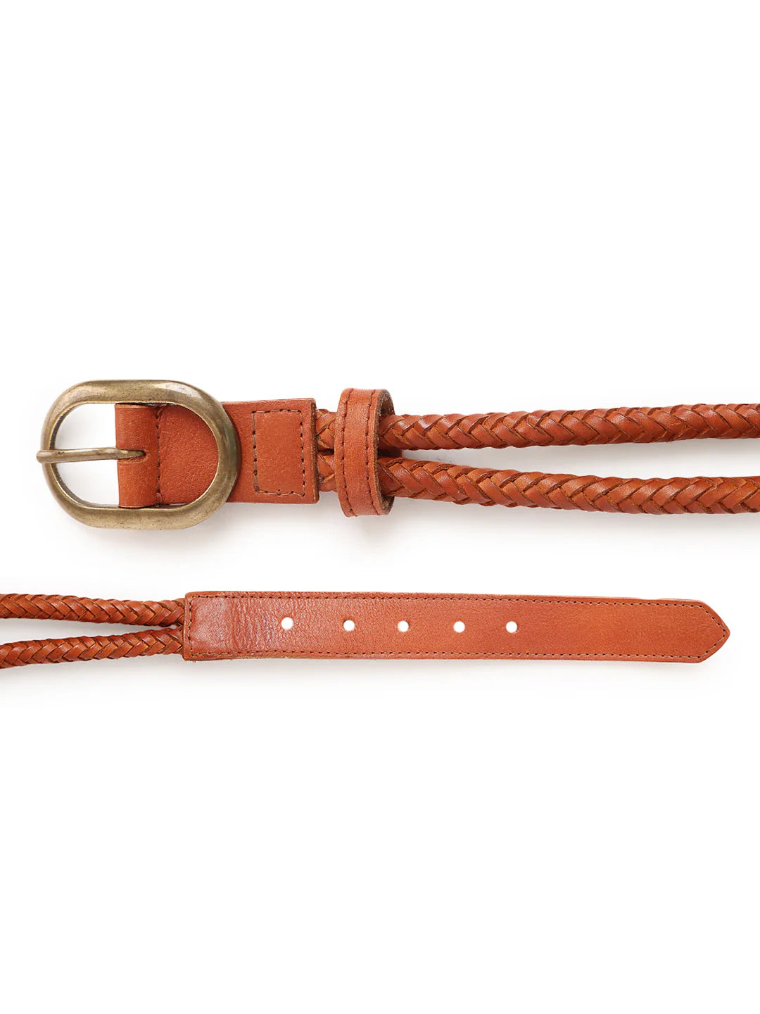 Tan Rope Belt in Leather