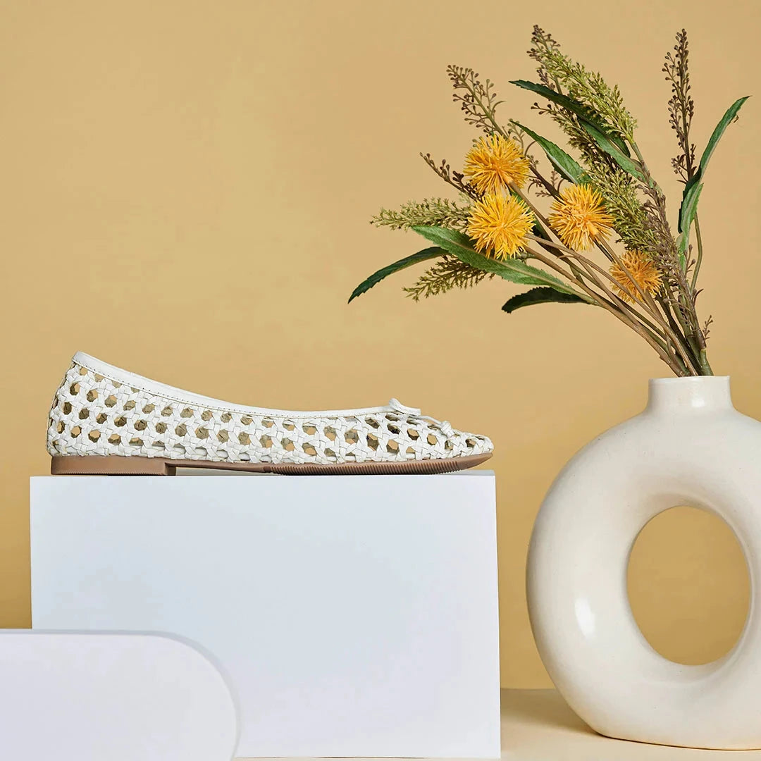 CELIA Premium Leather Weaving Ballerinas