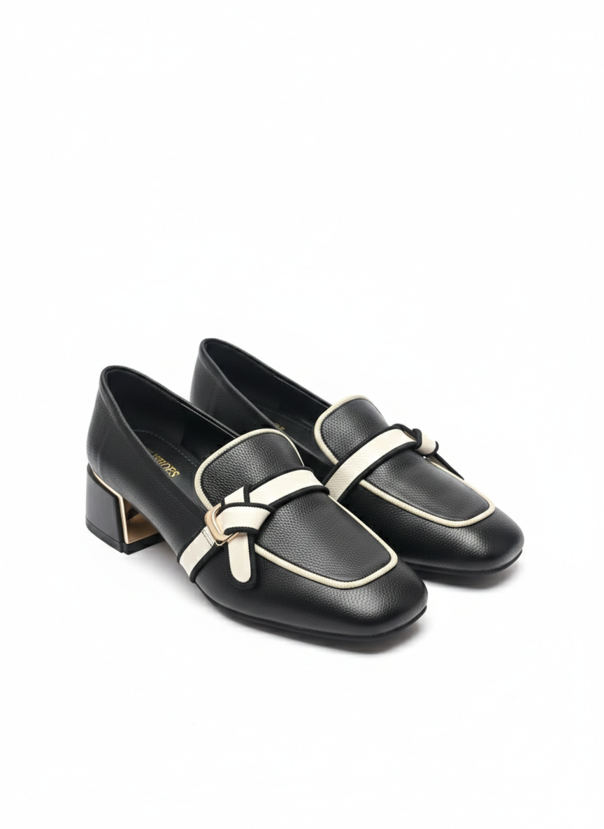 Belinda Premium Knotted Block Heel Loafers - The Heels India