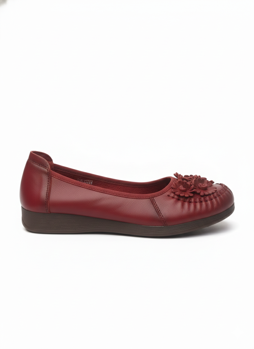 Flora Premium Leather Cushioned Ballerinas