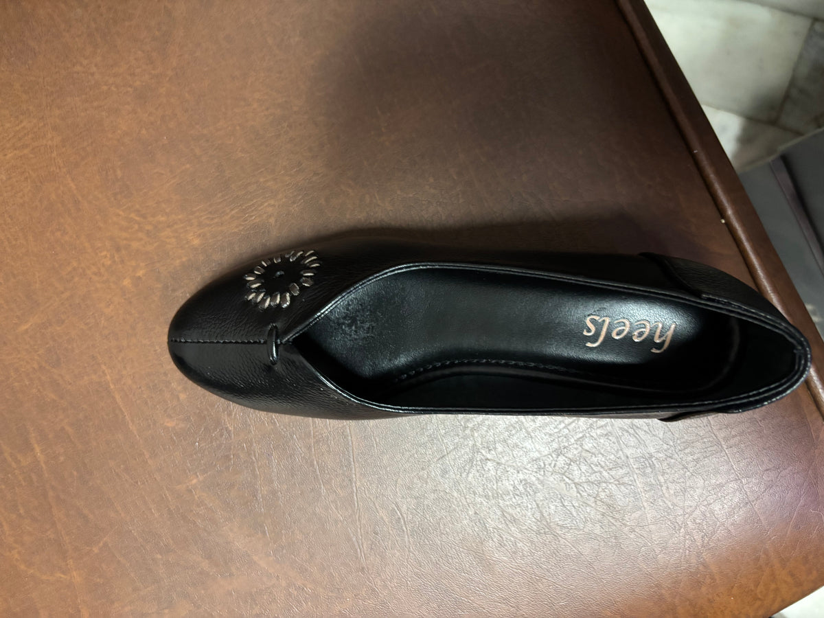 Lina Leather Wedge Ballerinas
