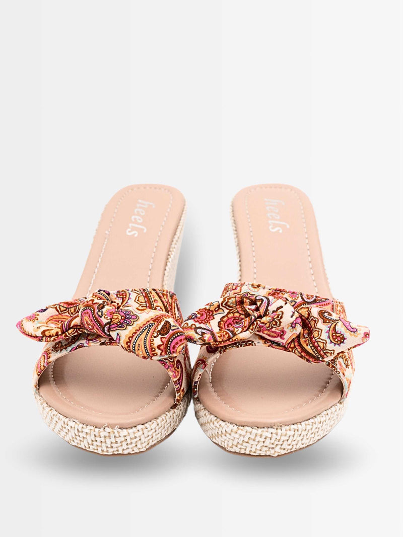 Serra Floral Bow Wedge Heels