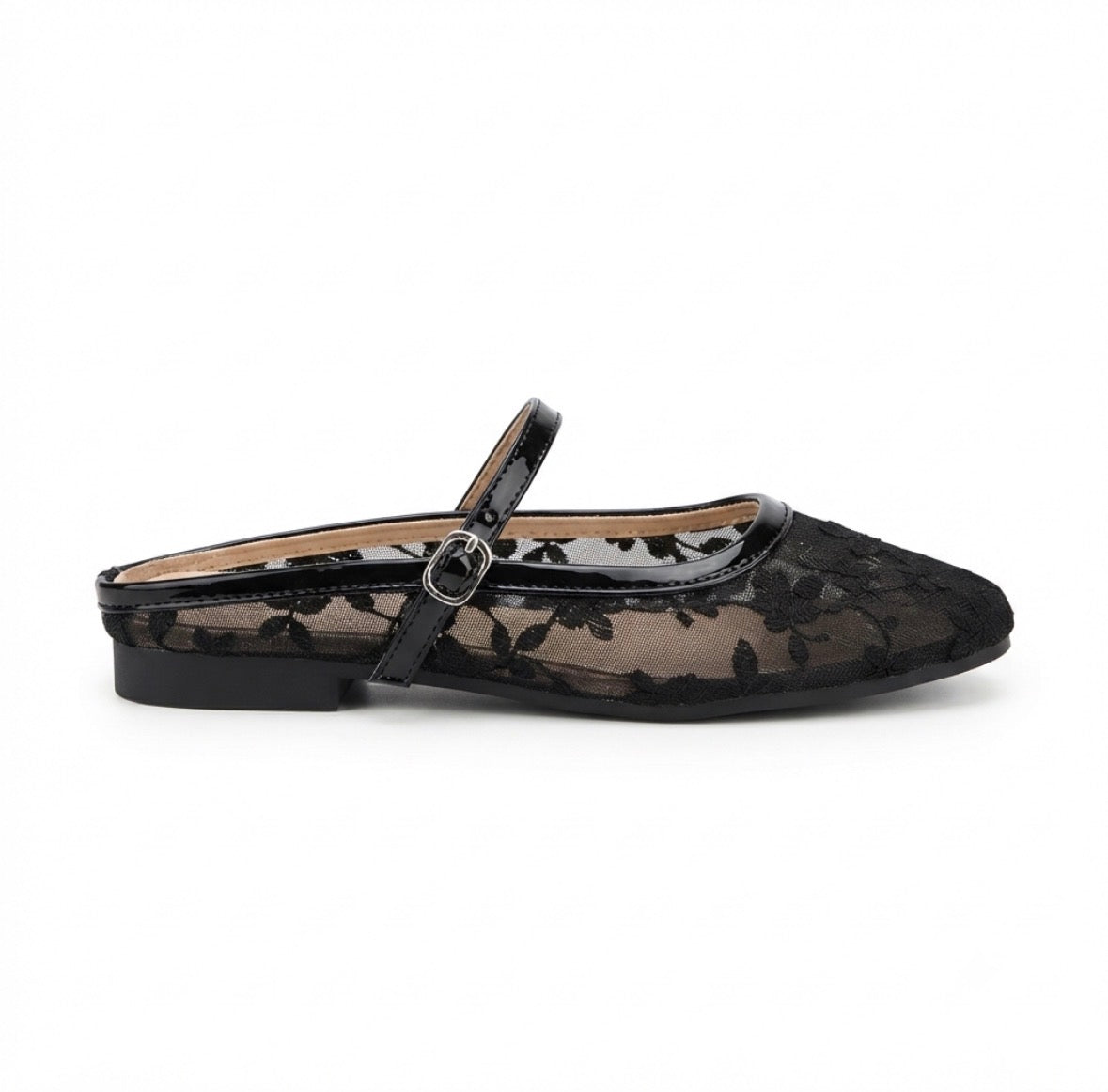 Carla 2.0 Mesh Hand Embroidered Mary Jane Ballerinas in Black - The Heels India