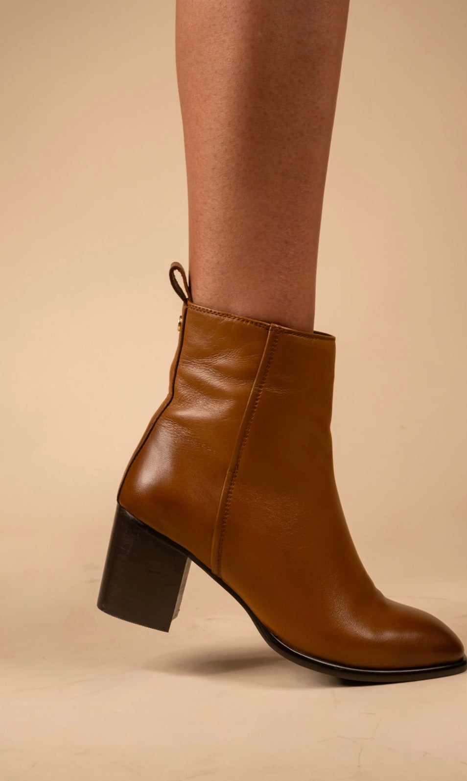 BLAZE Luxury Leather Winter Ankle Block Heel Boots