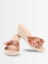 Serra Floral Bow Wedge Heels