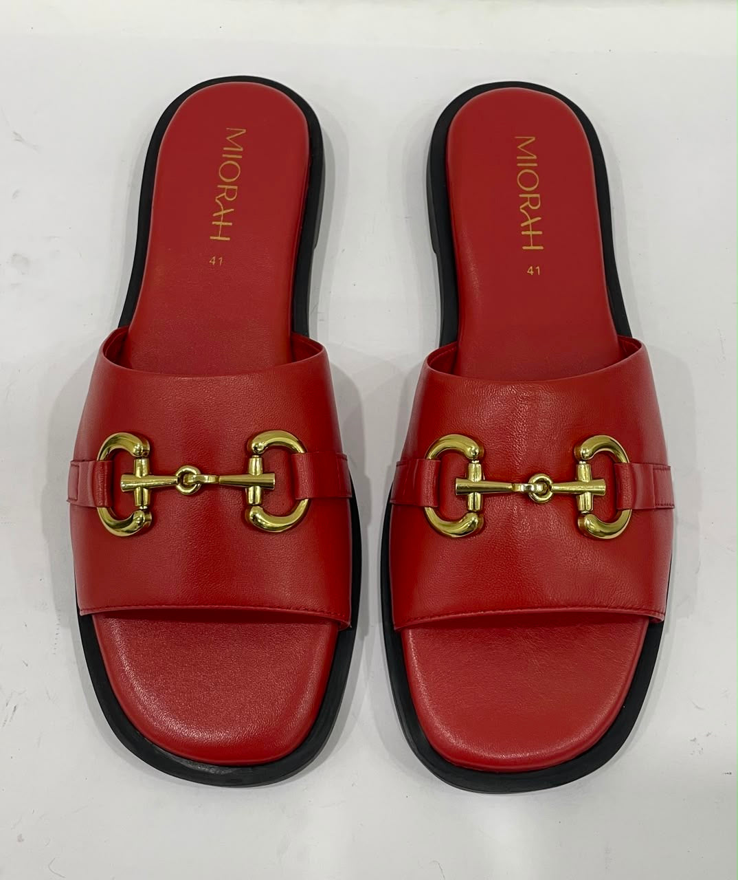 FLUTTER Premium Leather Neon Summer Sliders