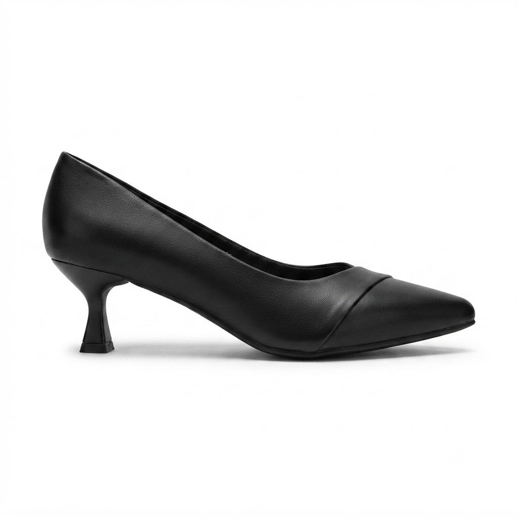 Alba Premium Leather Kitten Heel Stilettos
