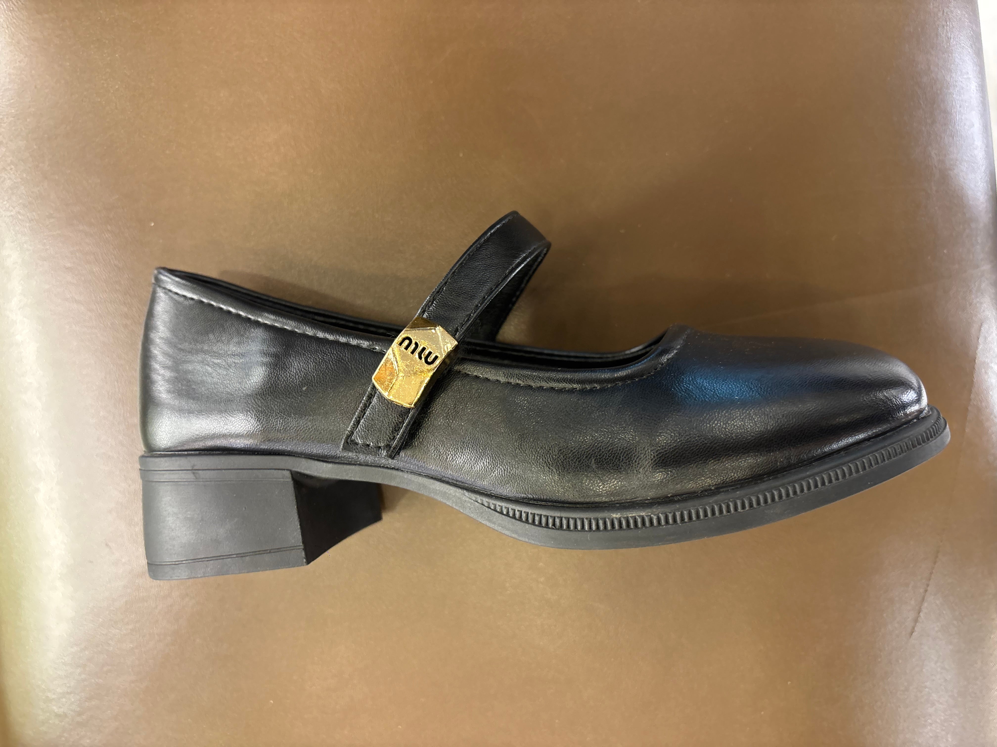 Menzy Premium Mary Jane Block Heel Loafers