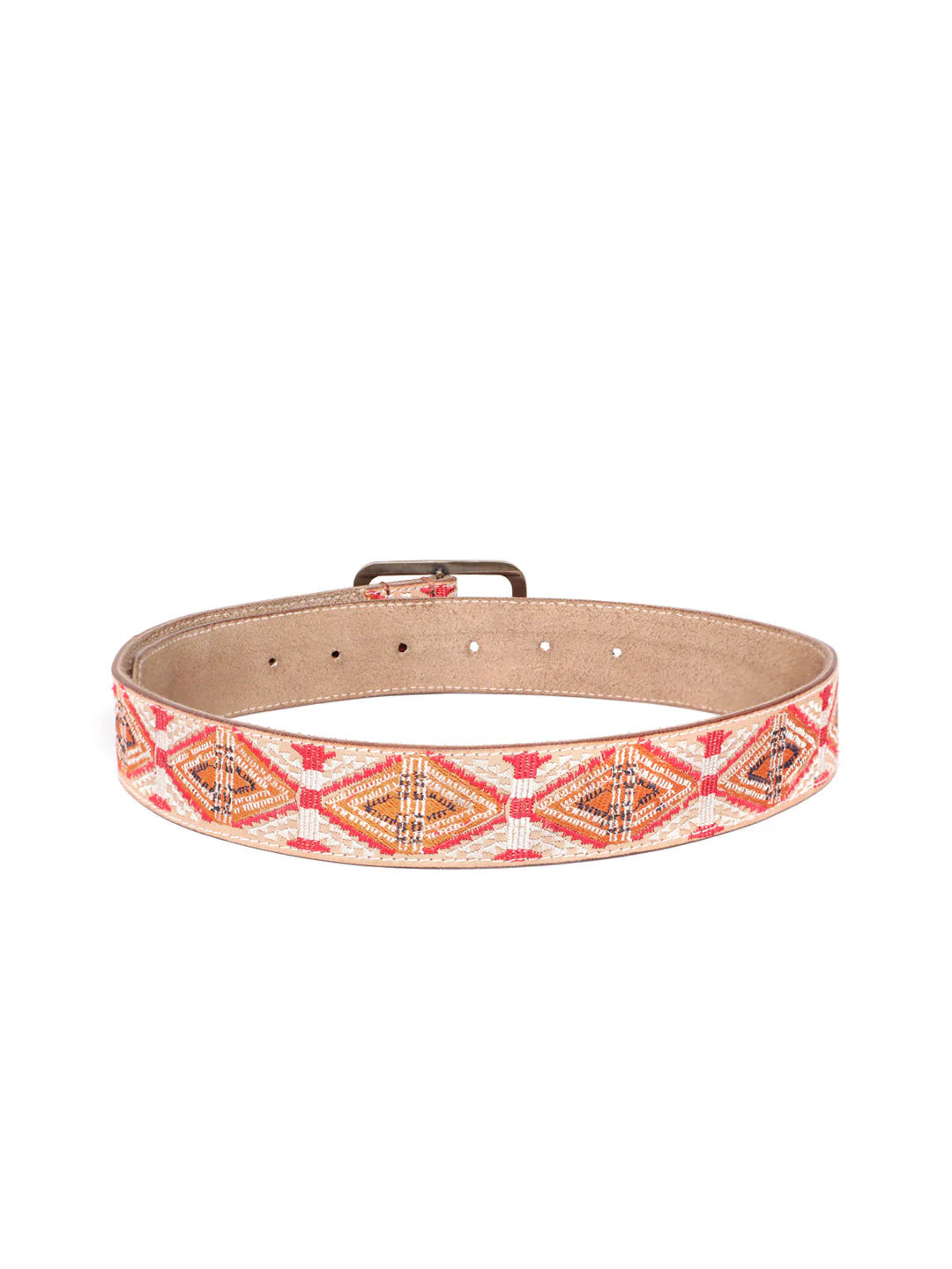 Beige Womens Genuine Leather Belt