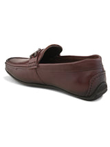 Ethan Bordo Leather Buckle Loafers