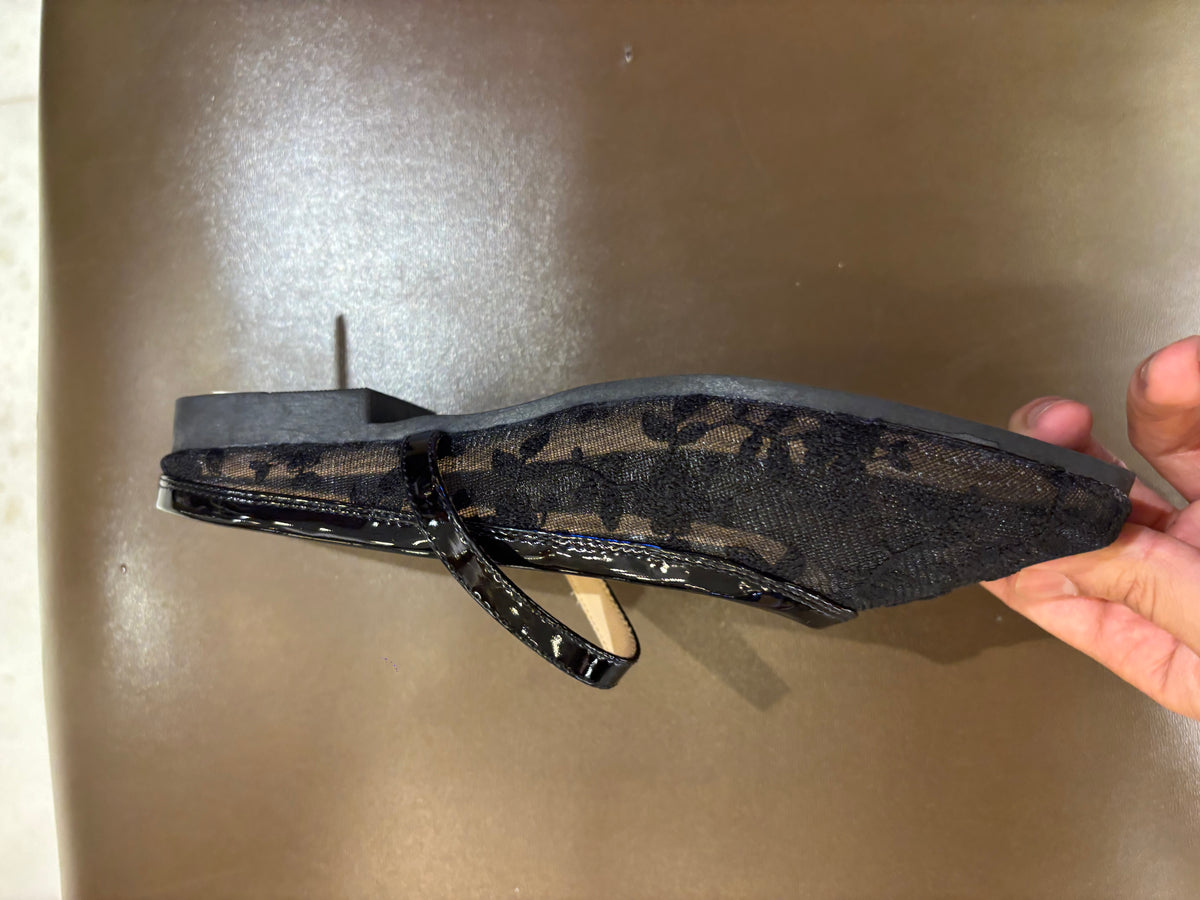 Carla 2.0 Mesh Hand Embroidered Mary Jane Ballerinas in Black - The Heels India