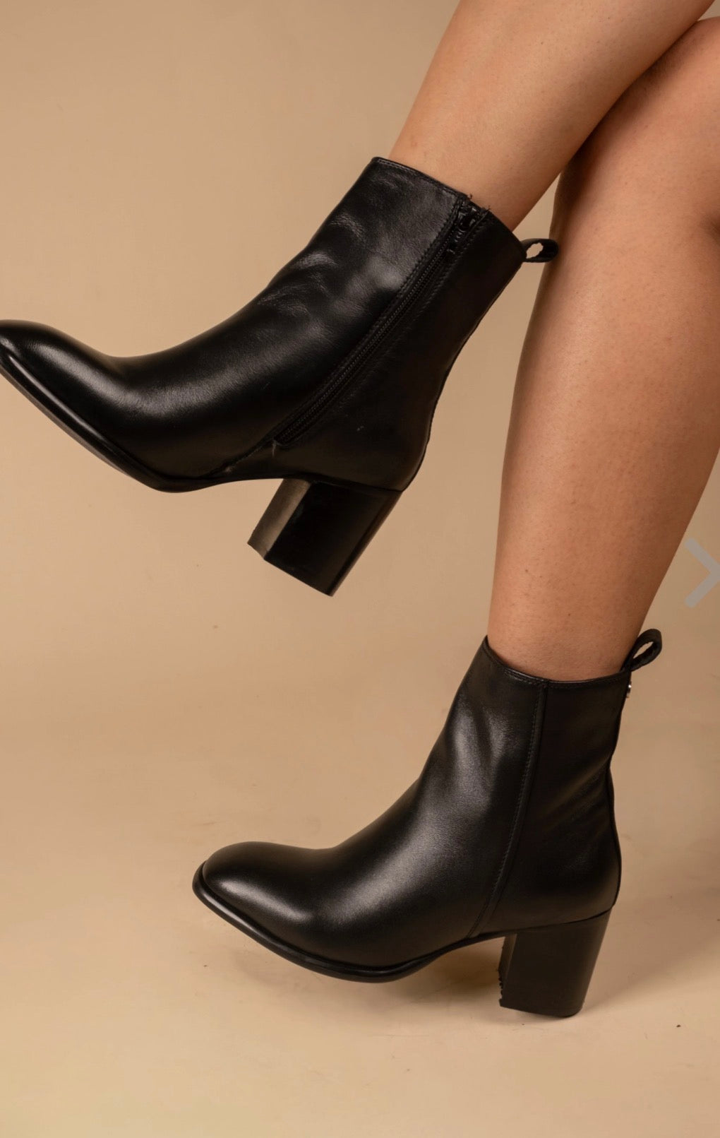 BLAZE Luxury Leather Winter Ankle Block Heel Boots