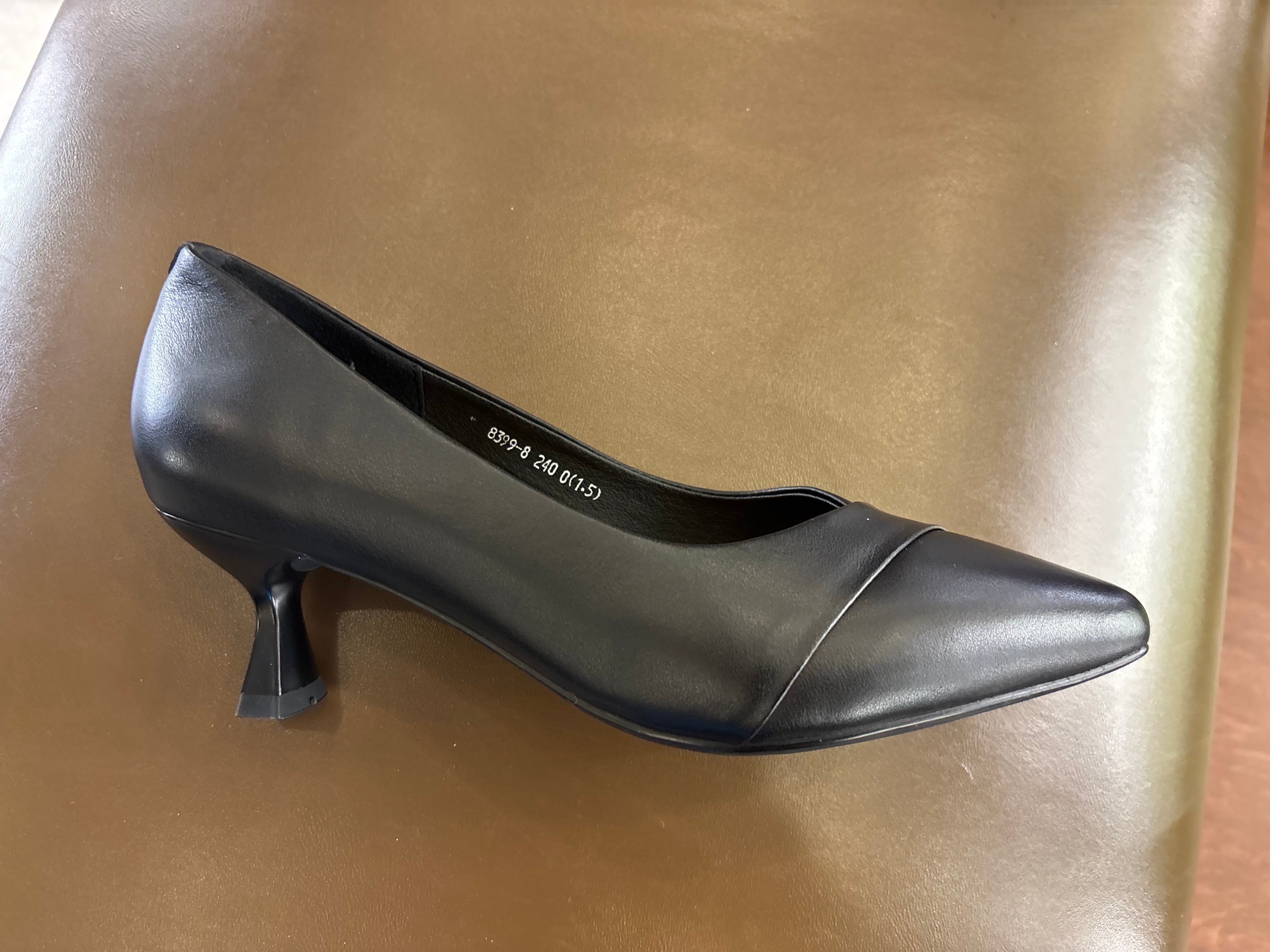 Alba Premium Leather Kitten Heel Stilettos