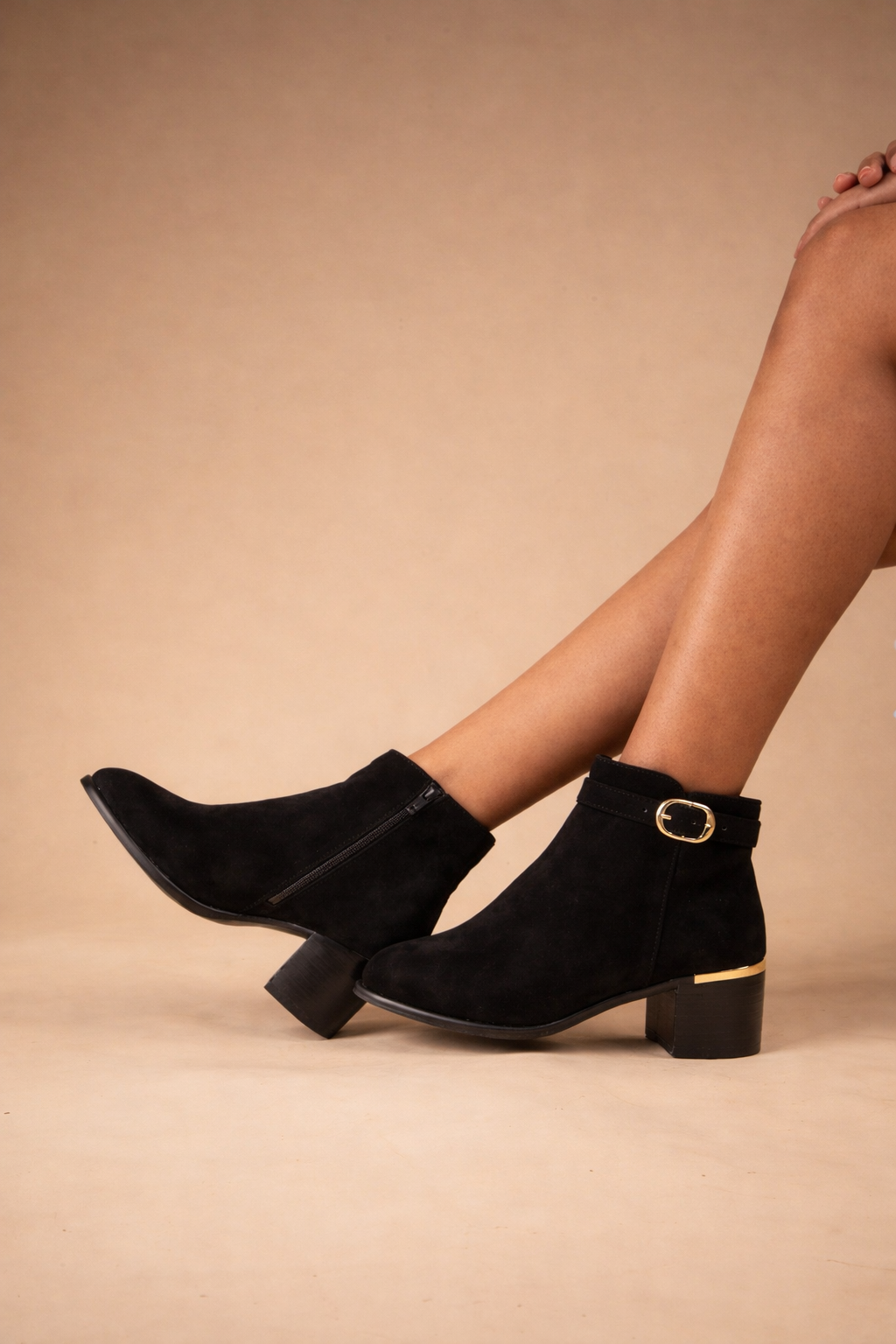 Amber Premium Suede Ankle Zip Winter Boots