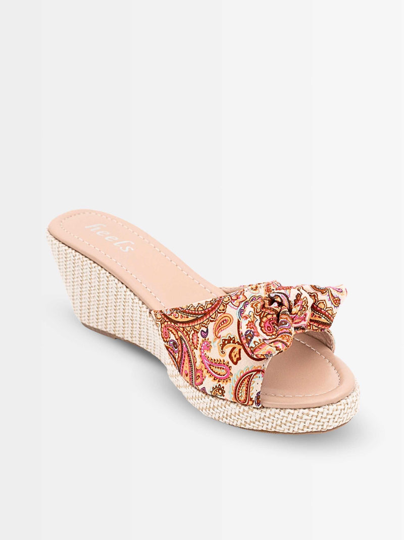 Serra Floral Bow Wedge Heels