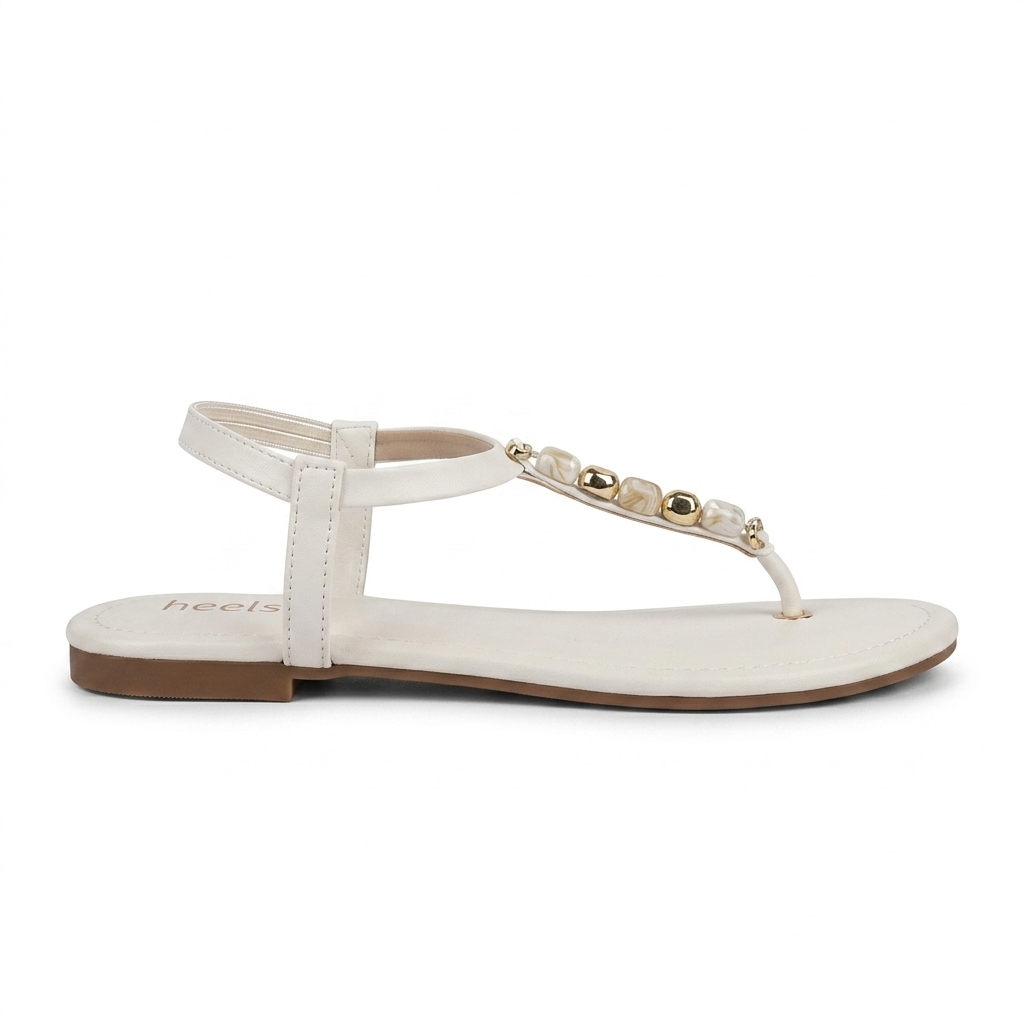 Kia Cushioned Back Elastic Embellished Sandals