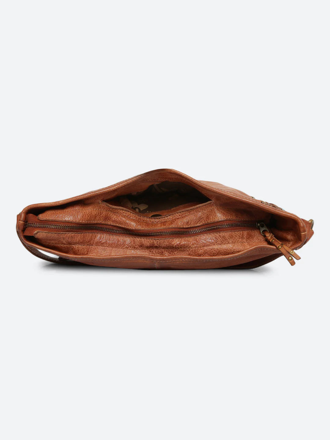 Savio: Cognac Embellished Hobo Bag In Veg Tan Leather