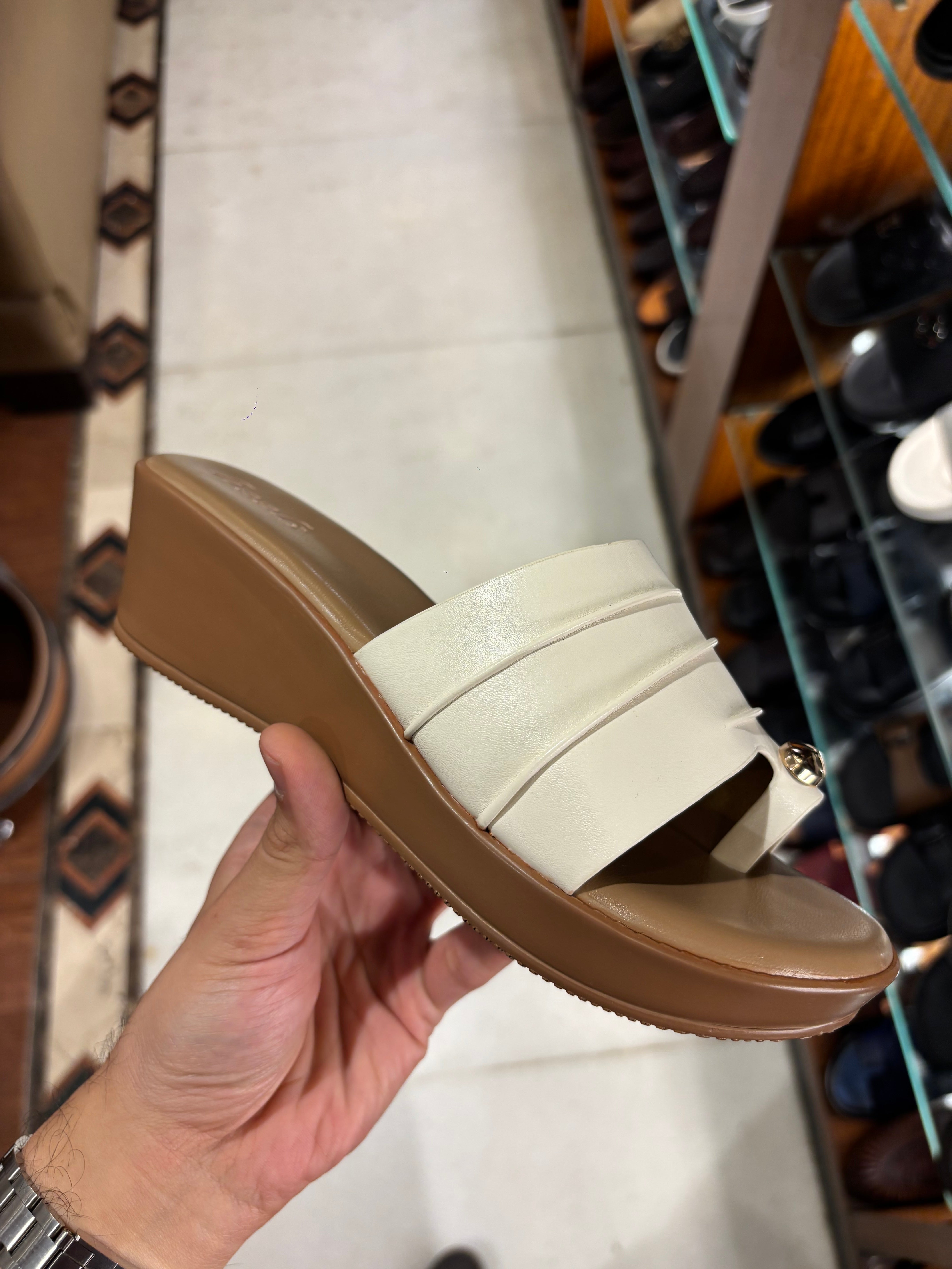Kelly Buckled Thumb Wedge Peep Toe Heels