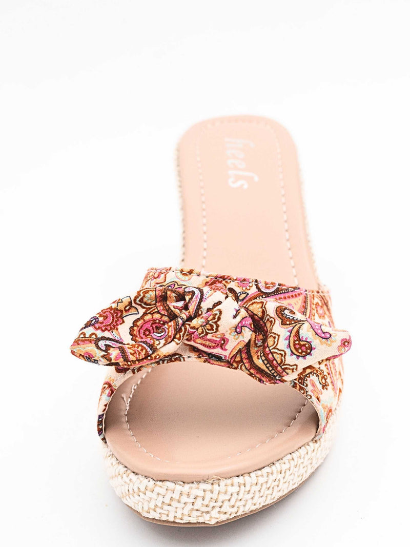 Serra Floral Bow Wedge Heels