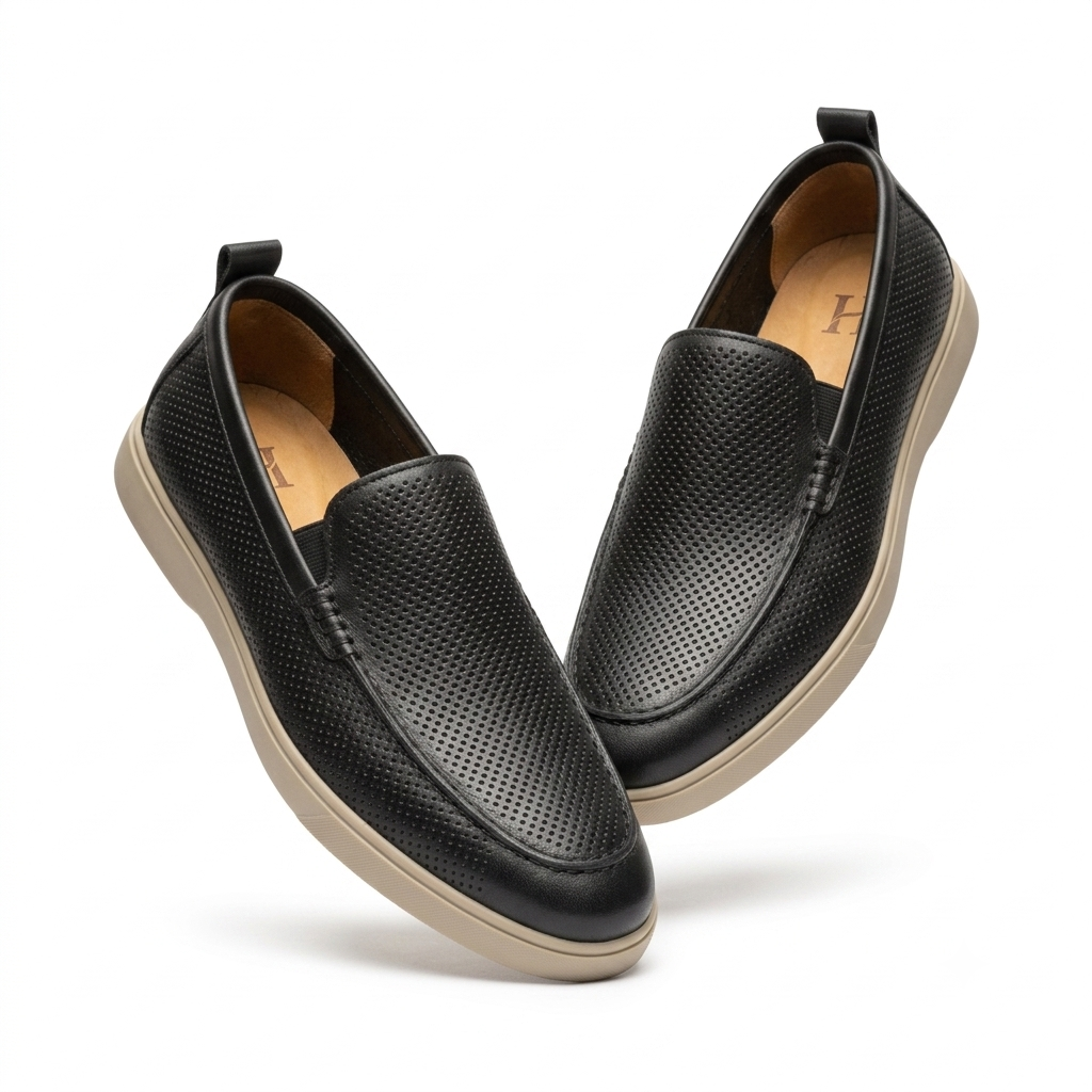 Jude Premium Perforated Leather Slip-On Loafers