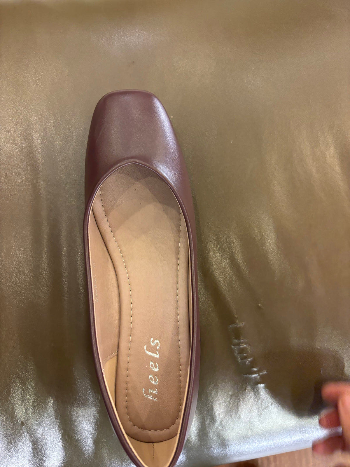 Chloe 2.0 Plain Mid Heel Ballerinas in Brown - The Heels India