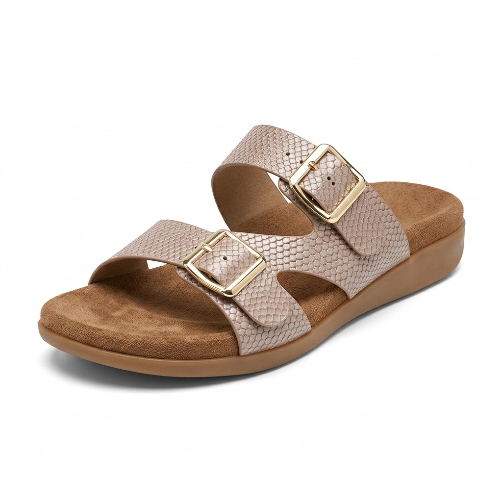 Sasha Comfort Buckled Summer Sliders - The Heels India