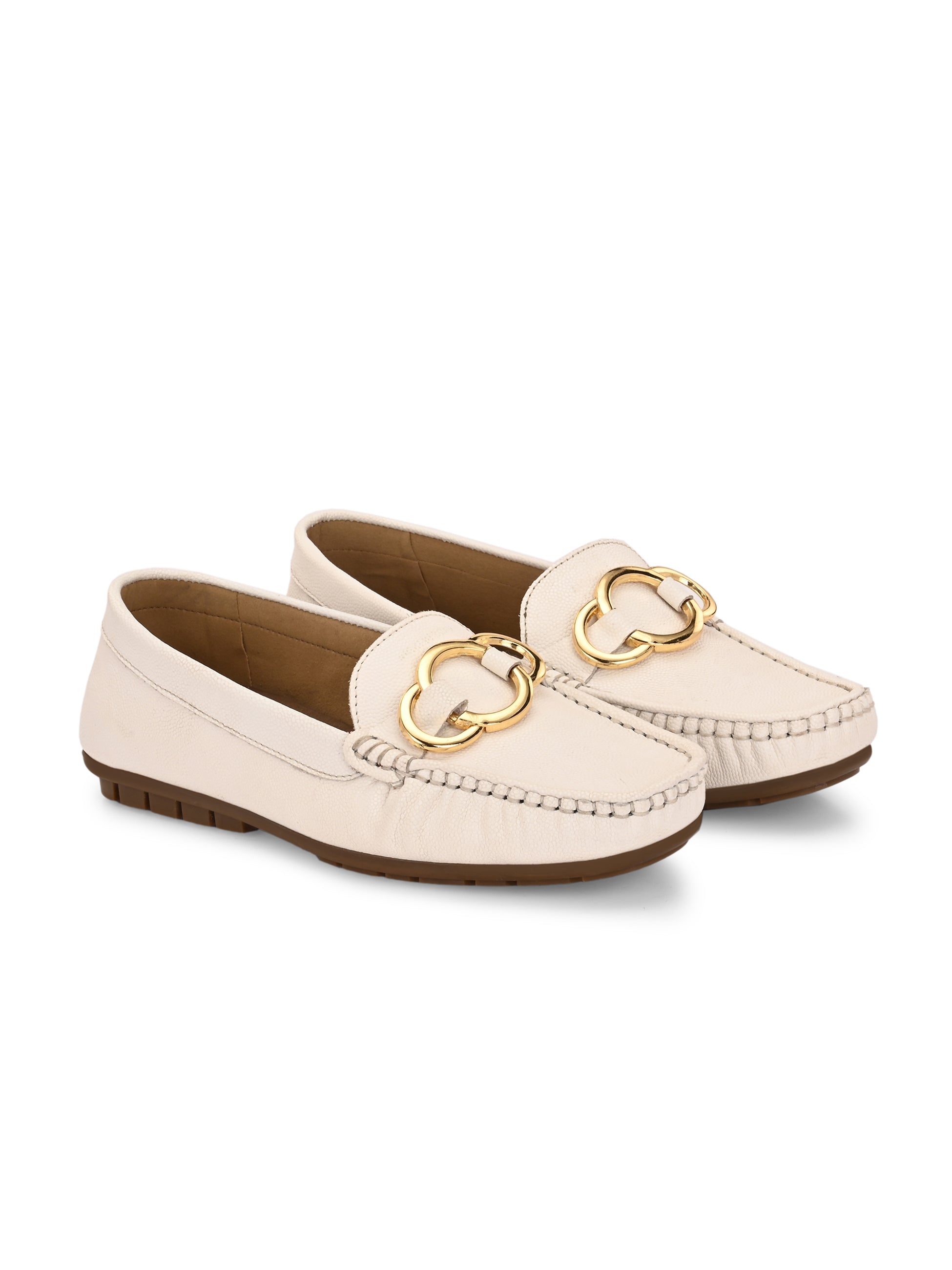 Leiyah Cushioned Leather Loafers - The Heels India