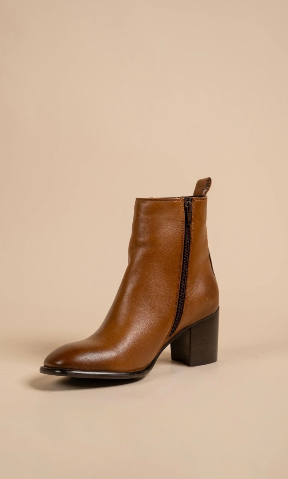 BLAZE Luxury Leather Winter Ankle Block Heel Boots