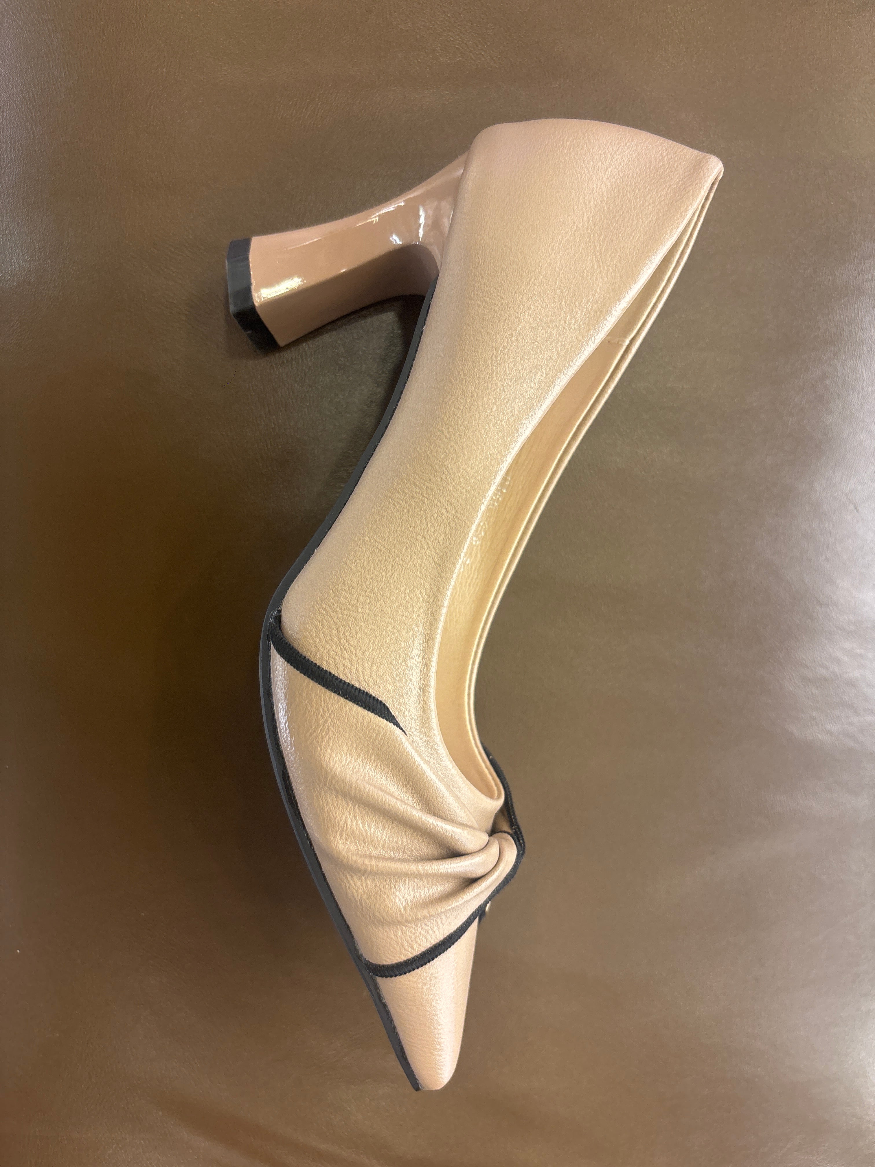 Lyon Swirl Block Heel Pumps