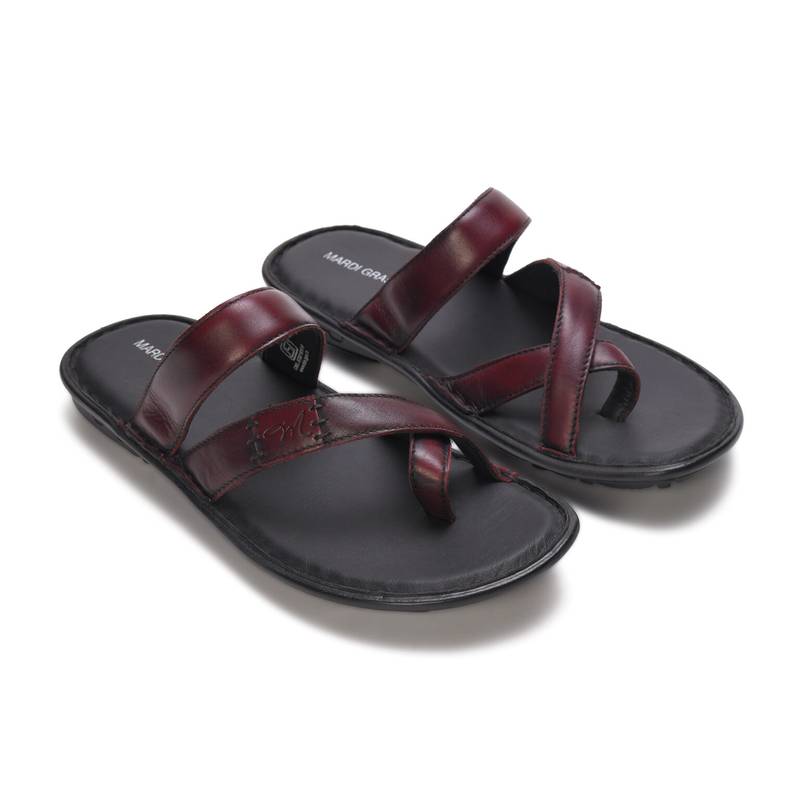 Everett Tan Leather Thumb Slippers